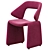 Modern Design Suit Chair in Purple 3D model small image 2