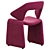 Modern Design Suit Chair in Purple 3D model small image 4