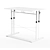 Gaming Desk Black and White 3D model small image 3