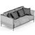 Modern Velvet Oscar Compact Sofa 3D model small image 4