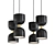 Modern Black Ceiling Lamp CLESSIDRA 3D model small image 1