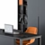 Executive Orange Black Desk 330 3D model small image 2