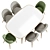 Modern HER 042 G Chair & Table 3D model small image 5