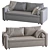 Modern Gray Convertible Sofa Bed 3D model small image 1