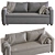 Modern Gray Convertible Sofa Bed 3D model small image 2