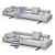 Flexform Wing 2-Seater Sofa 3D model small image 1