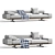 Flexform Wing 2-Seater Sofa 3D model small image 2