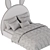 Kids Bed with Ears 3D model small image 4