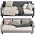 Sofa Bed Bristol in Two Colors 3D model small image 2