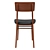 Vintage Walnut Dining Chair Set 3D model small image 2