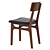 Vintage Walnut Dining Chair Set 3D model small image 3