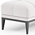 Grace Tufted White Bench 3D model small image 3