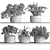 Mini Plant Pot Set 403 3D model small image 6