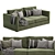 Sleek Modern Blake Sofa 3D model small image 2