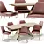  Modern Dining Set Table Chair 3D model small image 2