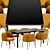 Modern Dining Chair and Table 3D model small image 2