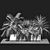 Tropical Plant Concrete Planter V2 3D model small image 7