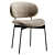 Modern Upholstered Chair in Millimeters 3D model small image 2