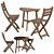 Folding Wall Table Set - ASKHOLMEN 3D model small image 1