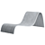 Concrete Nature-Inspired Garden Lounger 3D model small image 2