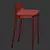 Modern Kristalia Wooden Bar Chair 3D model small image 2