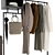 Handcrafted Clothing Rack Stand 3D model small image 4