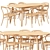  Modern Bamboo Dining Table Set 3D model small image 1