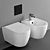 Modern Arezzo Wall Hung Toilet 3D model small image 1