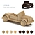 Handcrafted Wooden Car Model 3D model small image 1