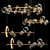 Elegant IONA Glass Metal Chandelier 3D model small image 1