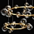 Elegant IONA Glass Metal Chandelier 3D model small image 2