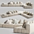 Uniqwa Denver Natural Sofa 3D model small image 1