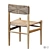 Rustic Woven Wood Chair Set 3D model small image 2