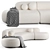 Elegant Boucle Cream Bjorn Sofa 3D model small image 1