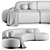 Elegant Boucle Cream Bjorn Sofa 3D model small image 2
