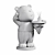 Ceramic Bear Ornaments Set Tray 3D model small image 4