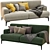 Modern Design 2-Seater Sofa 3D model small image 1