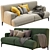 Modern Design 2-Seater Sofa 3D model small image 4