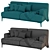 Modern Design 2-Seater Sofa 3D model small image 5