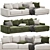 Kai 3-Seat Chaise Lounger 3D model small image 1