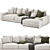 Kai 3-Seat Chaise Lounger 3D model small image 2