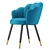 Luxury Velvet Dining Chair Gold 3D model small image 5