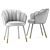 Luxury Velvet Dining Chair Gold 3D model small image 7