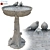 Geometry Spline Bird Bath Fountain 3D model small image 1