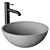 Circum 40 Concrete Washbasin Set 3D model small image 1