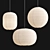 Minimalist Paper Shade Pendant Lights 3D model small image 1