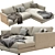 Modern Haven Sectional Sofa Set 3D model small image 3