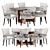 Venus Dining Chair & Astoria Table 3D model small image 1