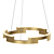 Glowing Brass Ring LED Chandelier 3D model small image 2