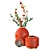 Zebra Orange Deco Jar 19cm 3D model small image 1